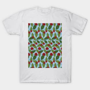 Holly Berry Pattern T-Shirt